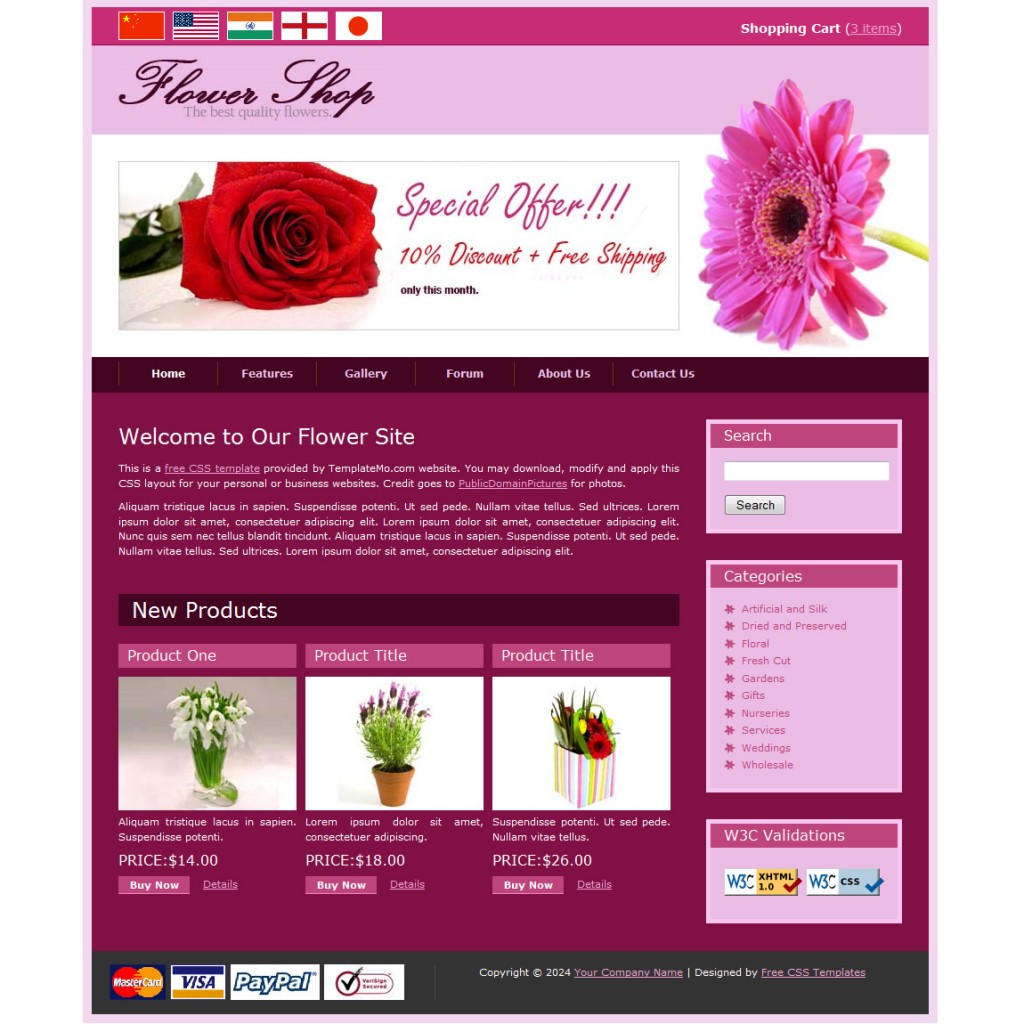 Flower Shop2 Template Free HTML Website Templates